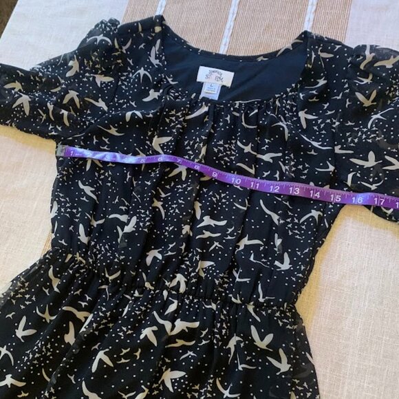 Sweet Storm Dress with sheer overlay and bird motif - Size L - Picture 3 of 8